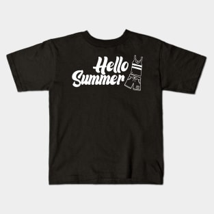 summer time vocation gifts design   hello summer for travel beach and surfing Kids T-Shirt